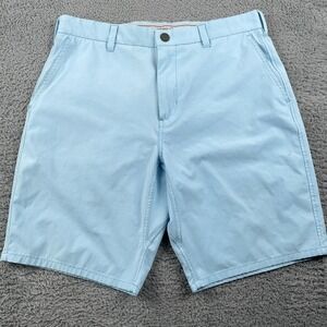 Johnnie O Shorts Mens 32 Light Blue Baja Calcutta Performance Stretch Chino Golf